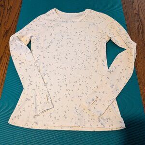 White and Silver Under Armour Cold Gear Long Sleeve XS/S